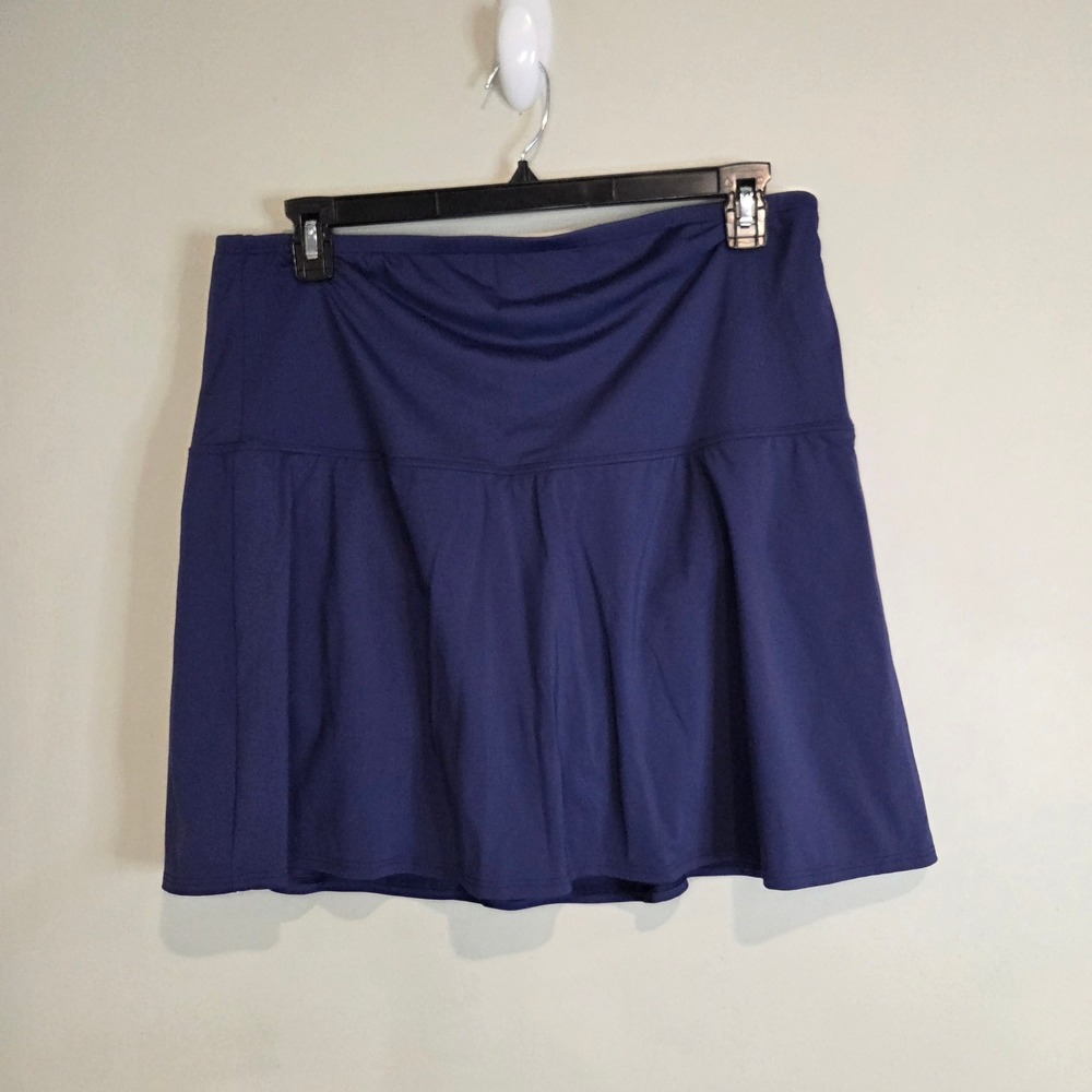Lands End Golf Tennis Pickleball Skort Skirt Womens 20W Blue Athletic Spandex